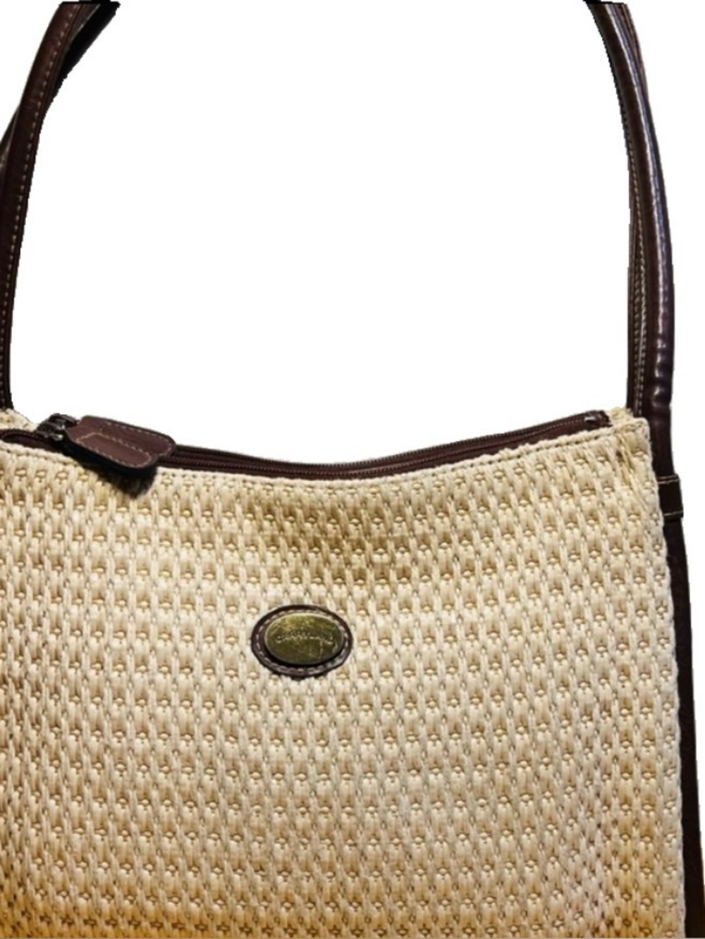 Vintage Carryland Woven Straw Shoulder Bag Boho Beach Resort Chic